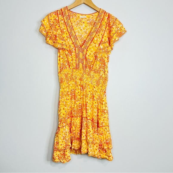 Poupette St Barth Camila Mini Dress Yellow Hortensia M - Picture 3 of 8